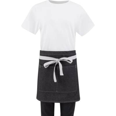 Whites Chefs Clothing kuchařská zástěra do pasu džínová černá 760 mm