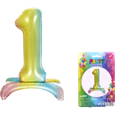 UNIPAP Balónek nafukovací číslo 1 duha W026547 386451