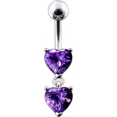 Šperky4U stříbrný piercing do pupíku srdíčka BP01258-A