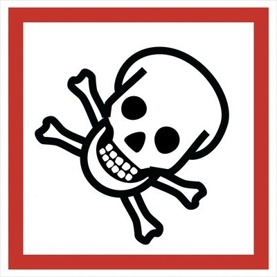 Samolepka symbol GHS 06 "TOXICKÉ" 105x105 mm