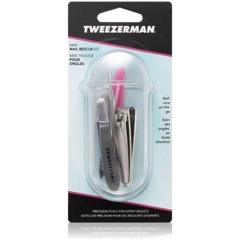 Tweezerman Professional kleštičky na nehty 2 ks + pilník na nehty 1 ks + pomůcka k zatlačení a odstranění nehtové kůžičky 1 ks + mini zastřihovač na nehtovou kůžičku