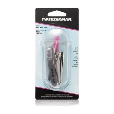 Tweezerman Professional kleštičky na nehty 2 ks + pilník na nehty 1 ks + pomůcka k zatlačení a odstranění nehtové kůžičky 1 ks + mini zastřihovač na nehtovou kůžičku