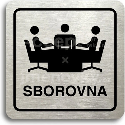 ACCEPT Piktogram sborovna - stříbrná tabulka - černý tisk