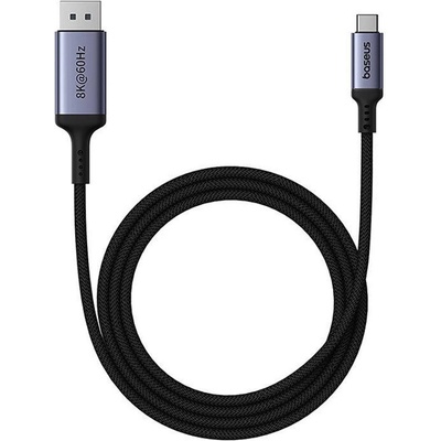 Baseus High Definition Series USB-C to DisplayPort Cable - кабел с поддръжка на 8K за свързване от USB-C към DisplayPort (200 см) (тъмносив)