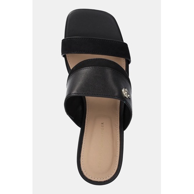 Tommy Hilfiger Кожени чехли Tommy Hilfiger LEATHER & SUEDE BLOCK HEEL MULE (FW0FW08530)