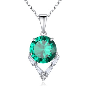 Silenti Jewelry Сребърно колие "Фигура" - Зелен