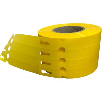 Plastová Etiketa záhradnícka 25 mm x 200 mm, 4 - Produkcia, Polypropylén, Žltá, Dutinka 76 mm, 2000 ks/kotúč