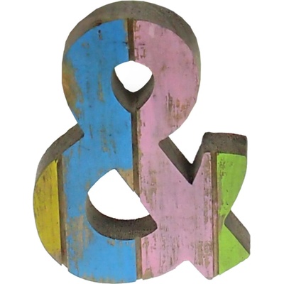 Drevená dekorácia "&" Symbol pokoja 131515