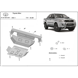 Scut Motor - Румъния Метална кора под двигател toyota hilux от 2005 (n70) (73948)