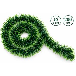 InHouse Коледна украса гирлянд 2 м / 5 см, зелено/тъмно зелено (И02-28008/4)