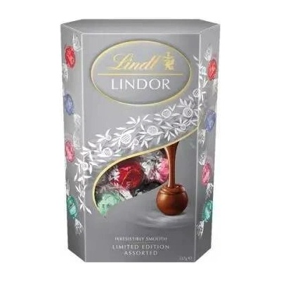 Lindt Lindor Směs mléčné a bílé čokolády s jahodami a kokosem 337 g