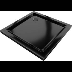 Mexen Flat квадратен душов поддушник slim 80 x 80 см, черен, сифон черен - 40708080B (40708080B)