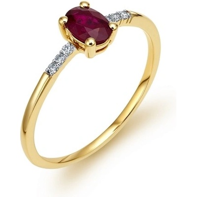 L'amour DiamondsZlatý prsten s rubínem a diamanty JR11384RBY