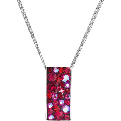 Pavona Stříbrný se Swarovski krystaly červený obdélník 32074.3 cherry