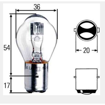 Hella 8GD008897-121 S1 25/25W 12V Ba20D