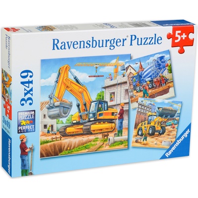 Ravensburger Пъзел Ravensburger от 3 x 49 части - Строителни машини (9226)