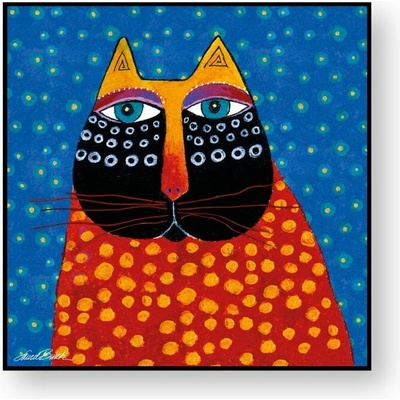 EGAN LAUREL BURCH FANTASTIC FELINES Obrázek "GATTO světle modrá 100 × 100 cm