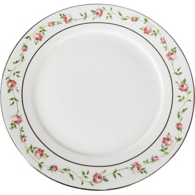Clayre & Eef Porcelánový dezertní talíř s růžičkami Cutty Rose ∅ 21 x 2 cm