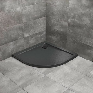 Radaway Doros A Stone полукръгло душ корито 80x80 см черен акрил (SDRA8080-01-54S)