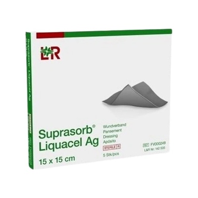 SJO Suprasorb Liquacel AG krytie na rany s antimikrobialným striebrom 15 cm x 15 cm