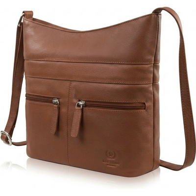 Hnedá dámska kožená crossbody kabelka Almira