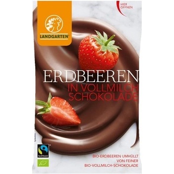 Landgarten bio jahody v mléčné čokoládě 50 g