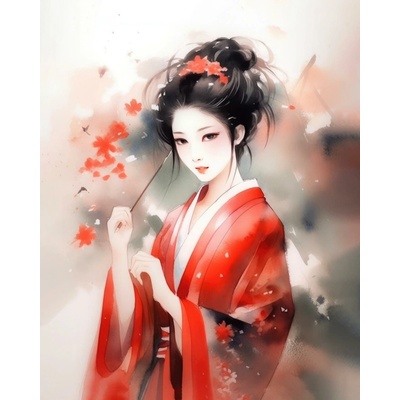 ZUTY Obrazy na stenu - Japonská pani Rámovanie: bez rámu a bez vypnutia plátna, Rozmer: 40x50 cm