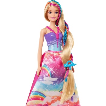 Barbie princezna s barevnými vlasy s nástrojem a doplňky