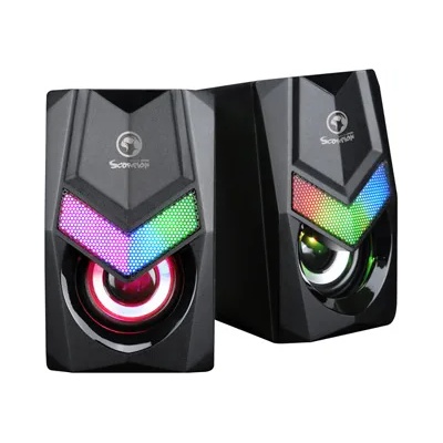 Marvo reproduktory SG-118, 2.0, 6W, černé, regulace hlasitosti, herní, 150Hz-20kHz, RGB podsvícení