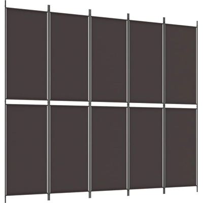 vidaXL 5 ks Paraván hnědý 250 x 220 cm Látka