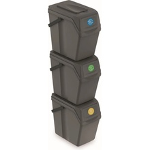 PK Group Sada 3 košů na tříděný odpad Sortibox 3 x 25 l šedý kámen