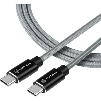 Tactical Aramid допълнително здрав кабел USB - C / USB - C 100W 20V / 5A - 1м - Сив KP31193 (31193)