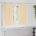 Pure Line Home Плътни завеси в цвят пастелна ванилия с текстилни гайки (уши), 2 бр. , 140 x 140 см