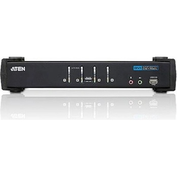 Aten CS-1764A 4-Port DVI USB 2.0 KVMP Switch, 4x DVI-D Cables, 2-port Hub, Audio