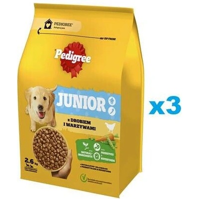 Pedigree Junior s drůbeží a zeleninou MúL 3 x 2,6 kg