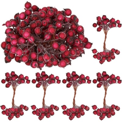 SPRINGOS Vánoční jeřabiny zmrzlé tmavě červené sada 40ks CA0744-XG – Zboží Mobilmania