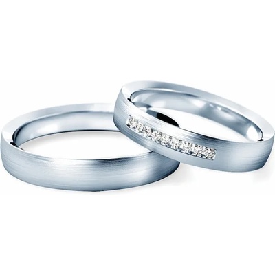 SAVICKI Сватбени халки: бяло злато, полукръгъл профил . 4 мм