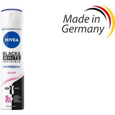 Nivea Invisible for Black & White Clear deospray 150 ml