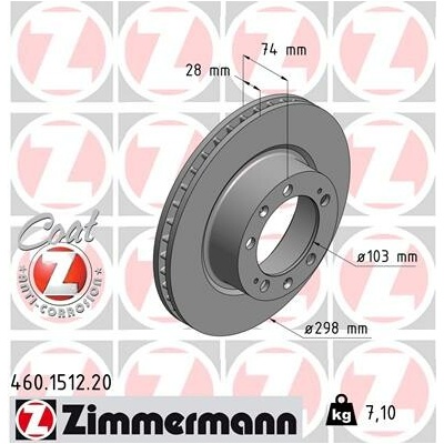 Brzdový kotúč ZIMMERMANN 460.1512.20 (460151220)