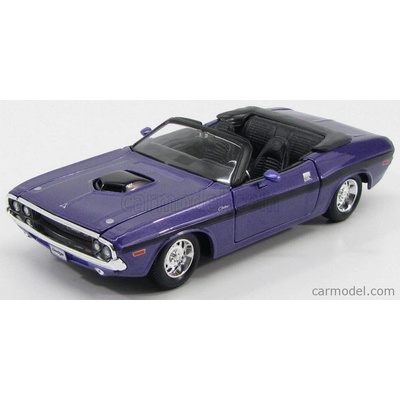 Maisto Dodge Challenger R/t 426 Hemi Convertible 1970 fialovo čierna 1:24