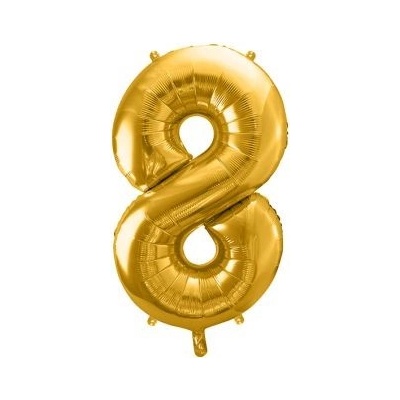 Balón fóliový 86 cm číslo 8 zlatý