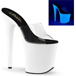 Pleaser USA Pleaser Flamingo-801UV Clr/Neon Wht 38