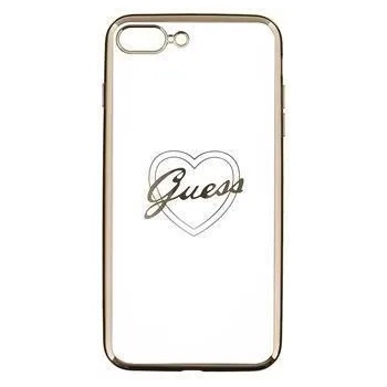 Image 1 of GUESS Луксозен Силиконов Калъф за iPhone 8/7 Plus, Guess Silicone Heart Case, Златист (GUHCP7LTRHG)