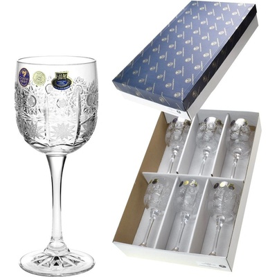 Bohemia Crystal sklenice na víno bohatý brus 500PK 6 x 200 ml