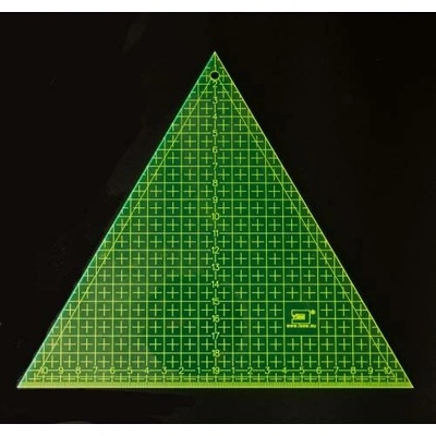 Patchworkové pravítko trojúhelník 22x20 cm fluo