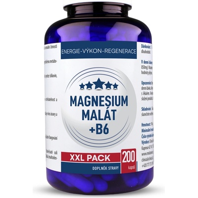 Clinical Magnesium malát + B6 XXL pack 200 kapslí