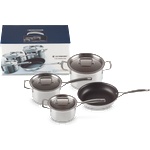 Le Creuset Комплект тенджери с тиган 3-слоен с капаци, 7 ел (96209100001000)