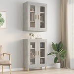 vidaXL Окачен стенен шкаф, бетонно сиво, 69, 5x34x90 см (812280)