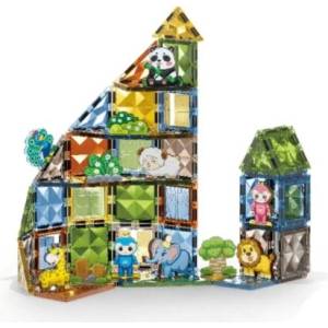 НОВА МАРКА Магнитен конструктор за деца ZOO park с 82 части и фигурки (PAT48834)