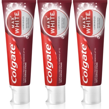 Colgate Max White Luminous паста за зъби за искрящи бели зъби 3 x 75ml